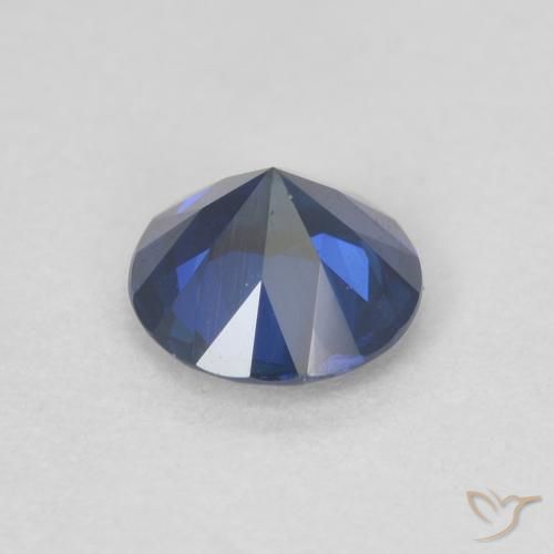 Zafiro Azul crepúsculo natural de 0.51 ct, Redondo, VVS-VS