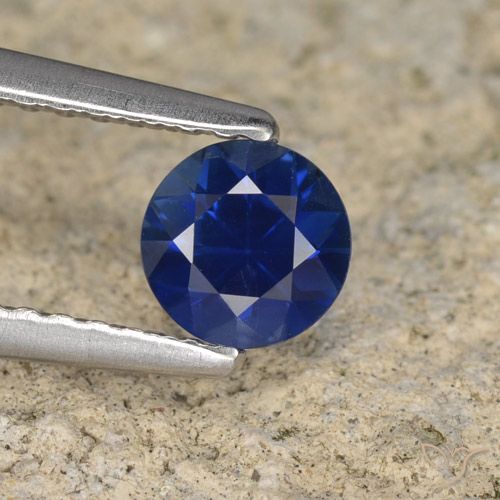 0.54ct Natural Azul oscuro Zafiro, Redondo, VVS-VS