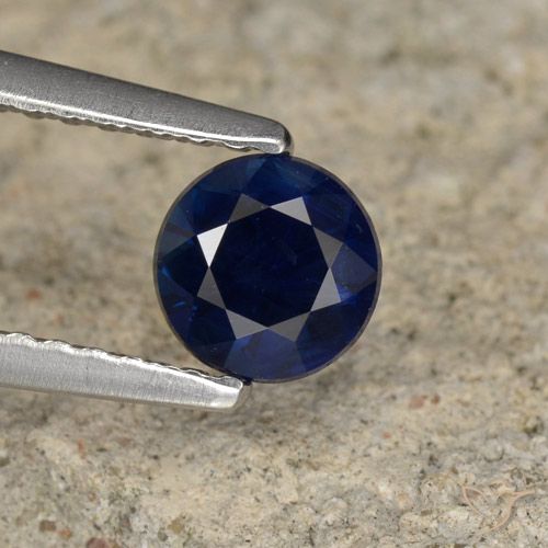 0.65ct Natural Azul marino Zafiro, Redondo, VVS-VS