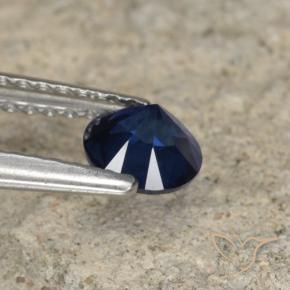 Zafiro Azul marino natural de 0.65 ct, Redondo, VVS-VS