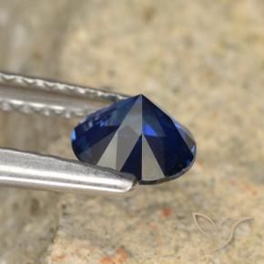 Zafiro Azul crepúsculo natural de 0.57 ct, Redondo, VVS-VS