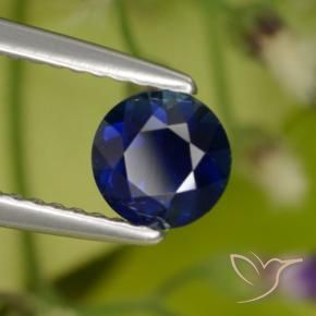 Zafiro Azul crepúsculo natural de 0.77 ct, Redondo, VVS-VS
