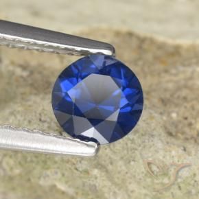 Zafiro Azul marino natural de 0.62 ct, Redondo, VVS-VS