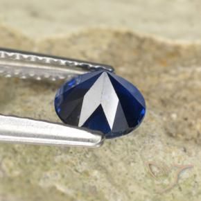 Zafiro Azul marino natural de 0.62 ct, Redondo, VVS-VS