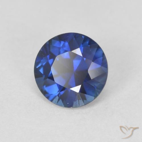 Zafiro Azul crepúsculo natural de 0.66 ct, Redondo, VVS