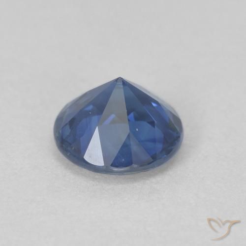 Zafiro Azul crepúsculo natural de 0.66 ct, Redondo, VVS