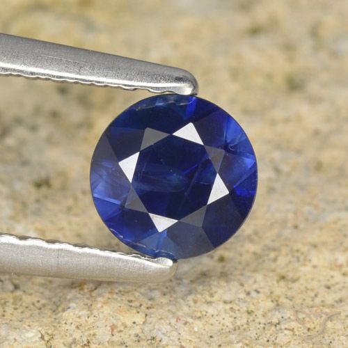 0.57ct Natural Azul oscuro Zafiro, Redondo, VS