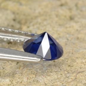 Zafiro Azul oscuro natural de 0.57 ct, Redondo, VS