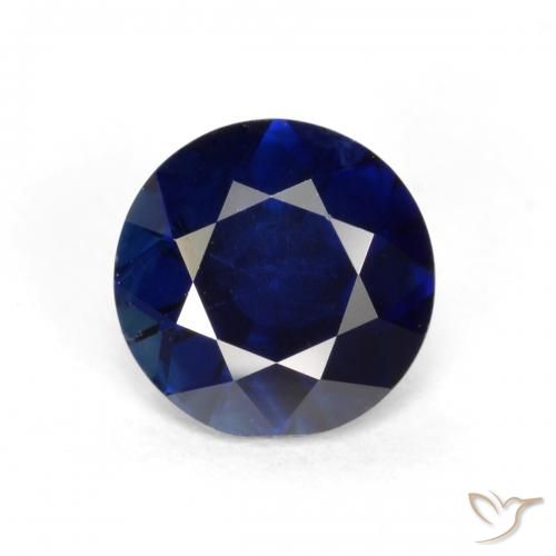 0.56ct Natural Azul oscuro Zafiro, Redondo, VS