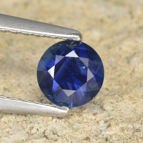 0.60ct Natural Azul crepúsculo Zafiro, Redondo, VS