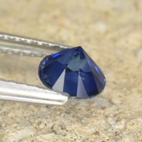 Zafiro Azul crepúsculo natural de 0.60 ct, Redondo, VS