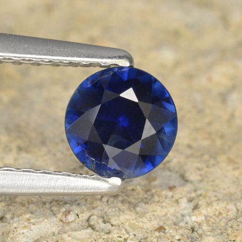 0.56ct Natural Azul marino Zafiro, Redondo, VS