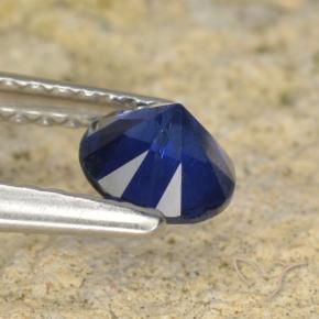 Zafiro Azul marino natural de 0.60 ct, Redondo, VS
