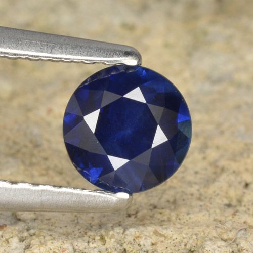 0.60ct Natural Azul marino Zafiro, Redondo, VS