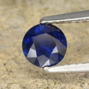 Zafiro Azul marino natural de 0.60 ct, Redondo, VS