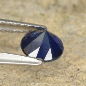 Zafiro Azul marino natural de 0.60 ct, Redondo, VS