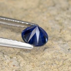 Zafiro Azul oscuro natural de 0.57 ct, Redondo, VVS-VS