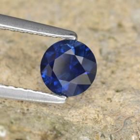 Zafiro Azul crepúsculo natural de 0.64 ct, Redondo, VVS-VS