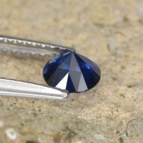 Zafiro Azul crepúsculo natural de 0.64 ct, Redondo, VVS-VS