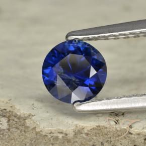 Zafiro Azul crepúsculo natural de 0.67 ct, Redondo, VS