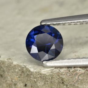 Zafiro Azul crepúsculo natural de 0.70 ct, Redondo, VVS-VS