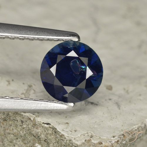 0.73ct Natural Azul oscuro Zafiro, Redondo, VS