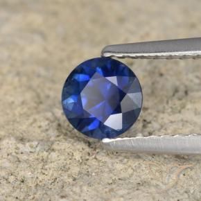 Zafiro Azul marino natural de 0.69 ct, Redondo, VS