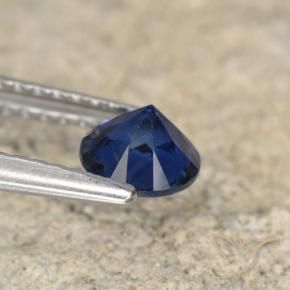 Zafiro Azul marino natural de 0.69 ct, Redondo, VS