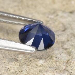 Zafiro Azul crepúsculo natural de 0.66 ct, Redondo, VVS