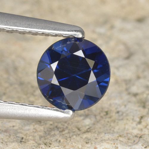 0.62ct Natural Azul marino Zafiro, Redondo, VVS