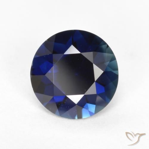 Zafiro Azul crepúsculo natural de 0.64 ct, Redondo, VVS