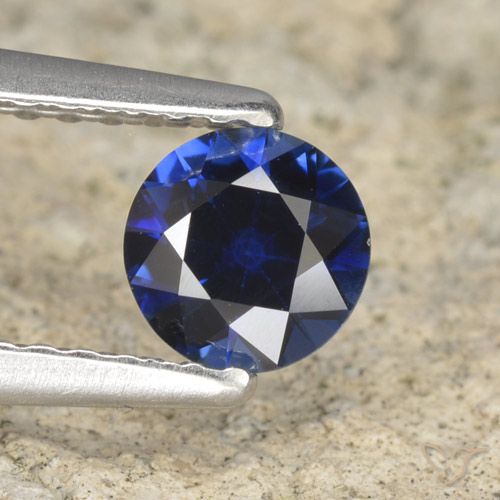 0.52ct Natural Azul marino Zafiro, Redondo, VVS