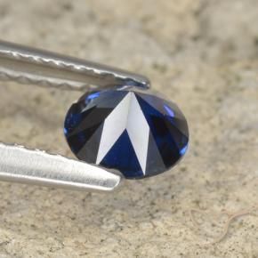 Zafiro Azul marino natural de 0.52 ct, Redondo, VVS
