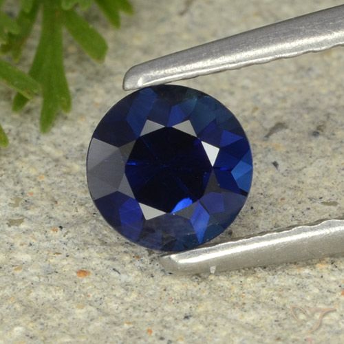 0.53ct Natural Azul marino Zafiro, Redondo, VVS