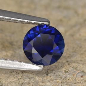 Zafiro Azul marino natural de 0.56 ct, Redondo, VVS-VS
