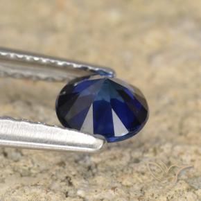 Zafiro Azul crepúsculo natural de 0.50 ct, Redondo, VVS-VS