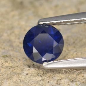 Zafiro Azul crepúsculo natural de 0.59 ct, Redondo, VVS-VS