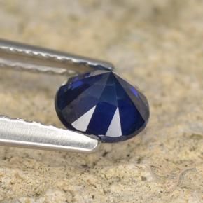 Zafiro Azul crepúsculo natural de 0.59 ct, Redondo, VVS-VS