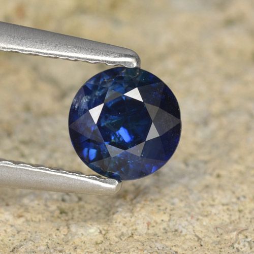 0.62ct Natural Azul marino Zafiro, Redondo, VS-SI