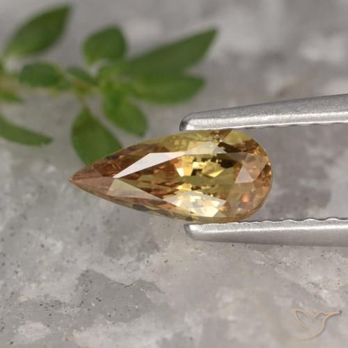 0.72ct Natural Light Earth Orange Zafiro, En forma de pera, VS