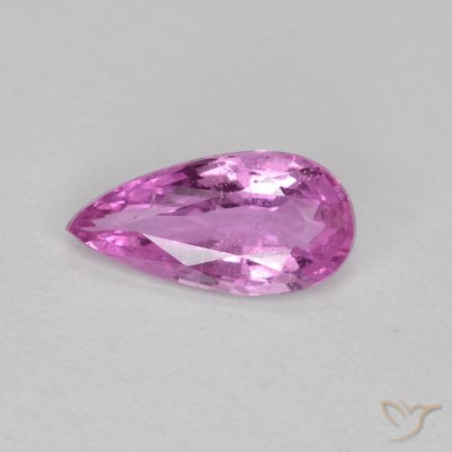 Zafiro Púrpura medio natural de 0.52 ct, En forma de pera, VS