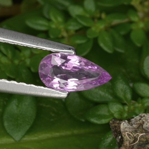 0.44ct Natural Púrpura violeta rosáceo Zafiro, En forma de pera, VVS-VS