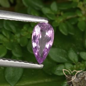 Zafiro Púrpura violeta rosáceo natural de 0.44 ct, En forma de pera, VVS-VS
