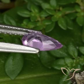 Zafiro Púrpura violeta rosáceo natural de 0.44 ct, En forma de pera, VVS-VS