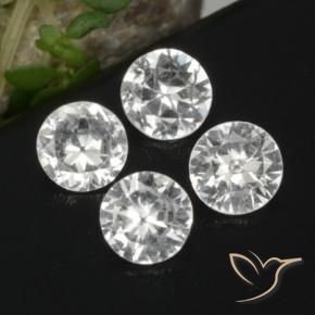 Gemas de Zafiro Blanco natural de 1.48 ct, Redondo, VS