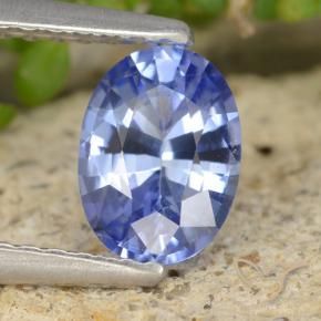 Zafiro azul marino medio natural de 0,89 ct, corte óvalo, VVS