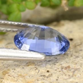 Zafiro azul marino medio natural de 0,89 ct, corte óvalo, VVS