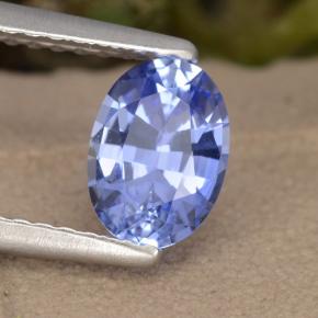 Zafiro Azul pastel natural de 0.92 ct, Ovalada, VVS
