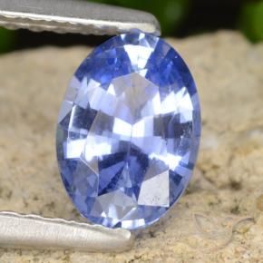 Zafiro Azul marino medio natural de 0.82 ct, Ovalada, VVS