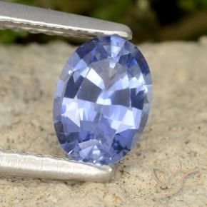 Zafiro Azul púrpura eléctrico natural de 0.85 ct, Ovalada, VVS